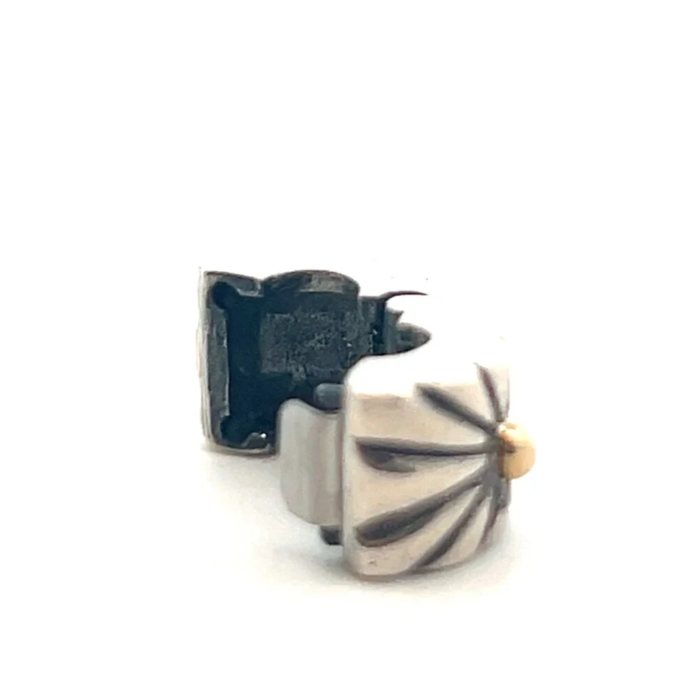 PANDORA 925 Sterling Silver 14K Gold Star Burst 790210 Retired Bracelet Charm